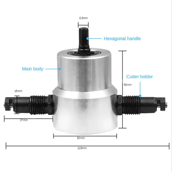 Brinoo Double-Head Sheet Metal Cutter Drill Attachment