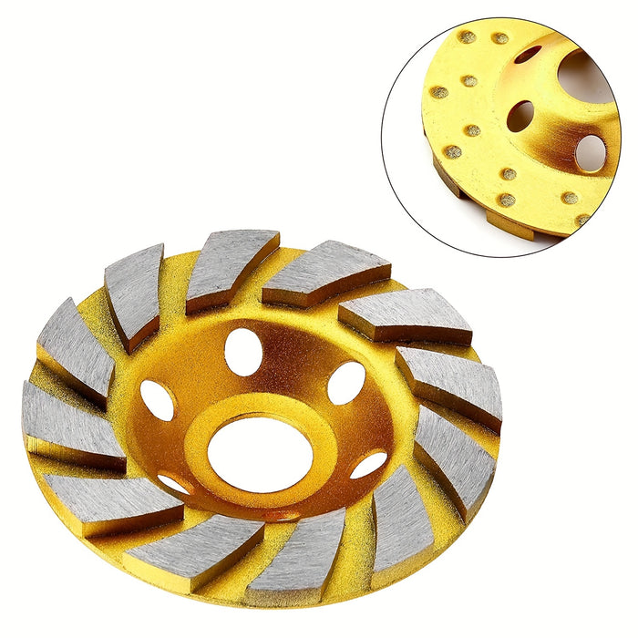 Brinoo 4" Turbo Diamond Grinding Cup Wheel - Heavy Duty, 12 Segments